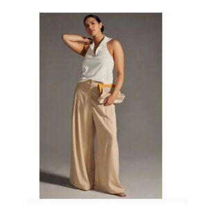 Amadi Pants Womens M Langenlook Minimalist Wide Leg Boho Trouser Pleated‎ Pants